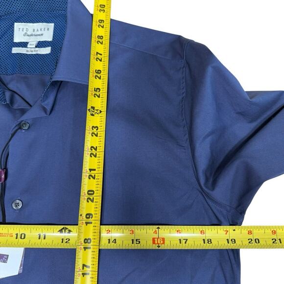 Ted Baker Endurance Dress Shirt Slim Fit Button Up Mens L/S Blue 15.5 Preppy NWT - Picture 8 of 9